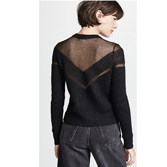 “NEW” RAG & BONE Black Mesh & Mohair Sweater - Picture 2 of 8